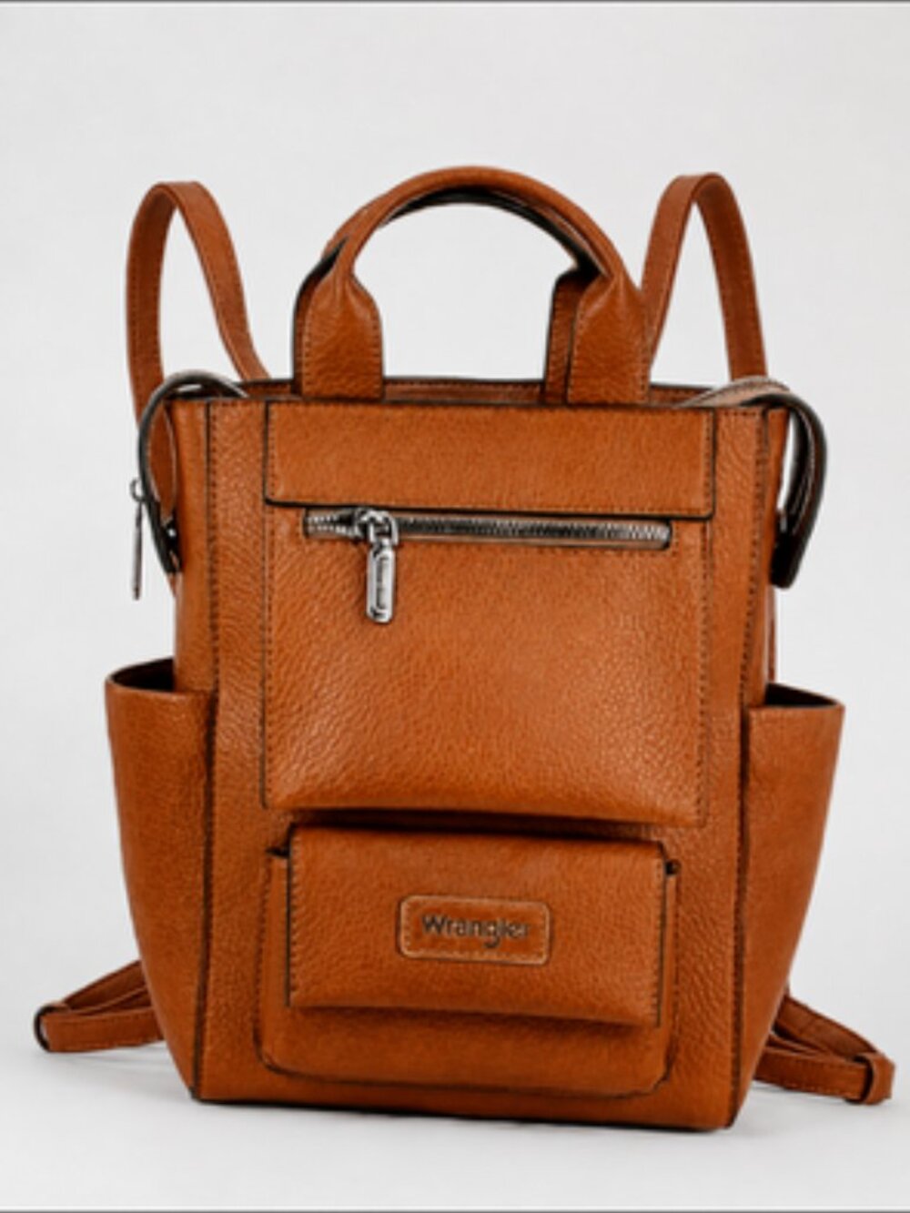 Wrangler Convertible Backpack Crossbody tote Bag Brown NWT